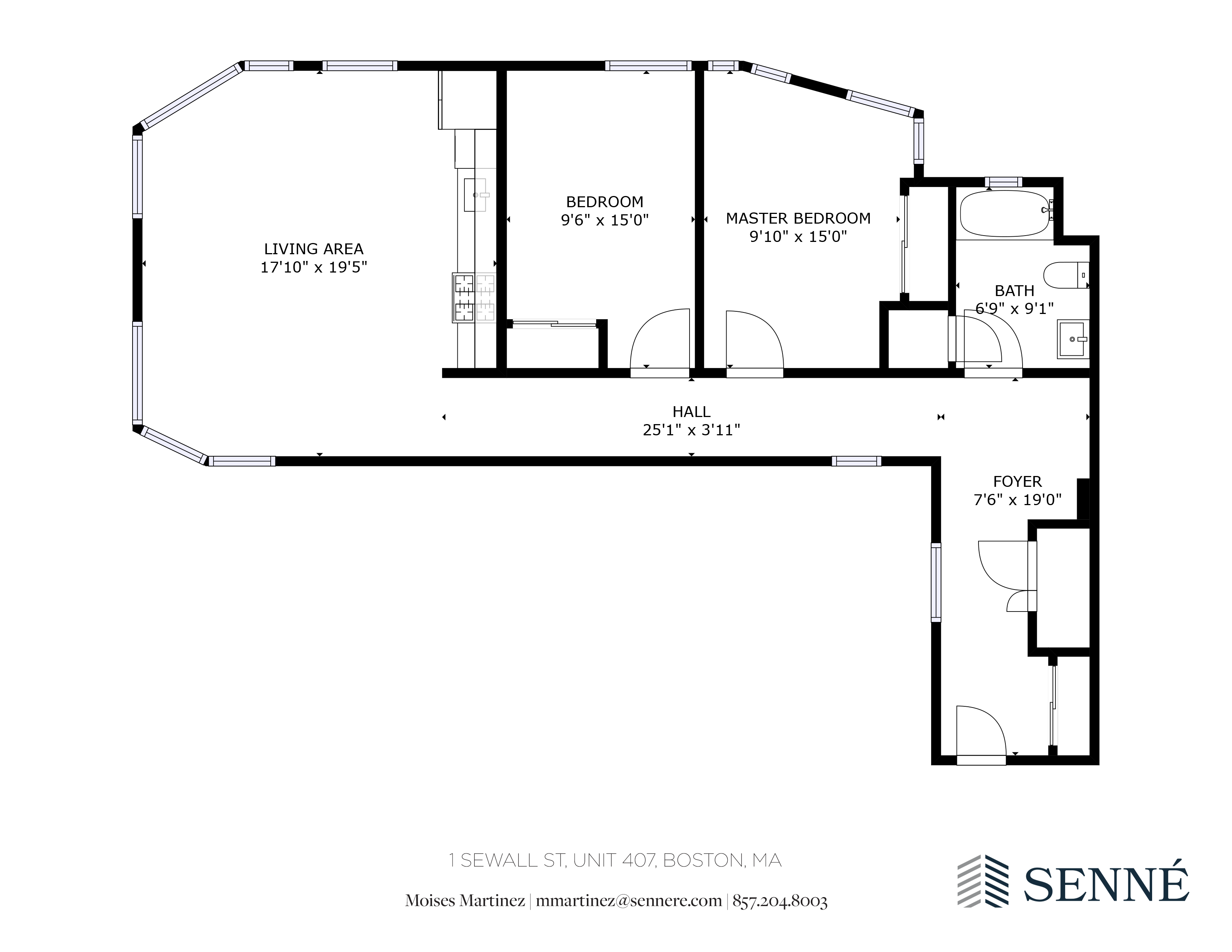 2 bed, 1 bath apartment for rent at 1 Sewall St Unit 407, Mission Hill — photo 5 of 16