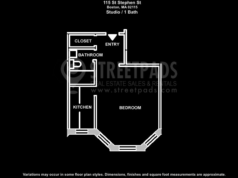 Studio bed, 1 bath apartment for rent at 115 Saint Stephen St Unit 22, Fenway — photo 2 of 2