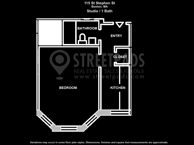 Studio bed, 1 bath apartment for rent at 115 Saint Stephen St Unit 25, Fenway — photo 2 of 2