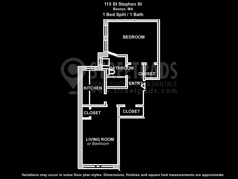 1 bed, 1 bath apartment for rent at 115 Saint Stephen St Unit 51, Fenway — photo 2 of 2