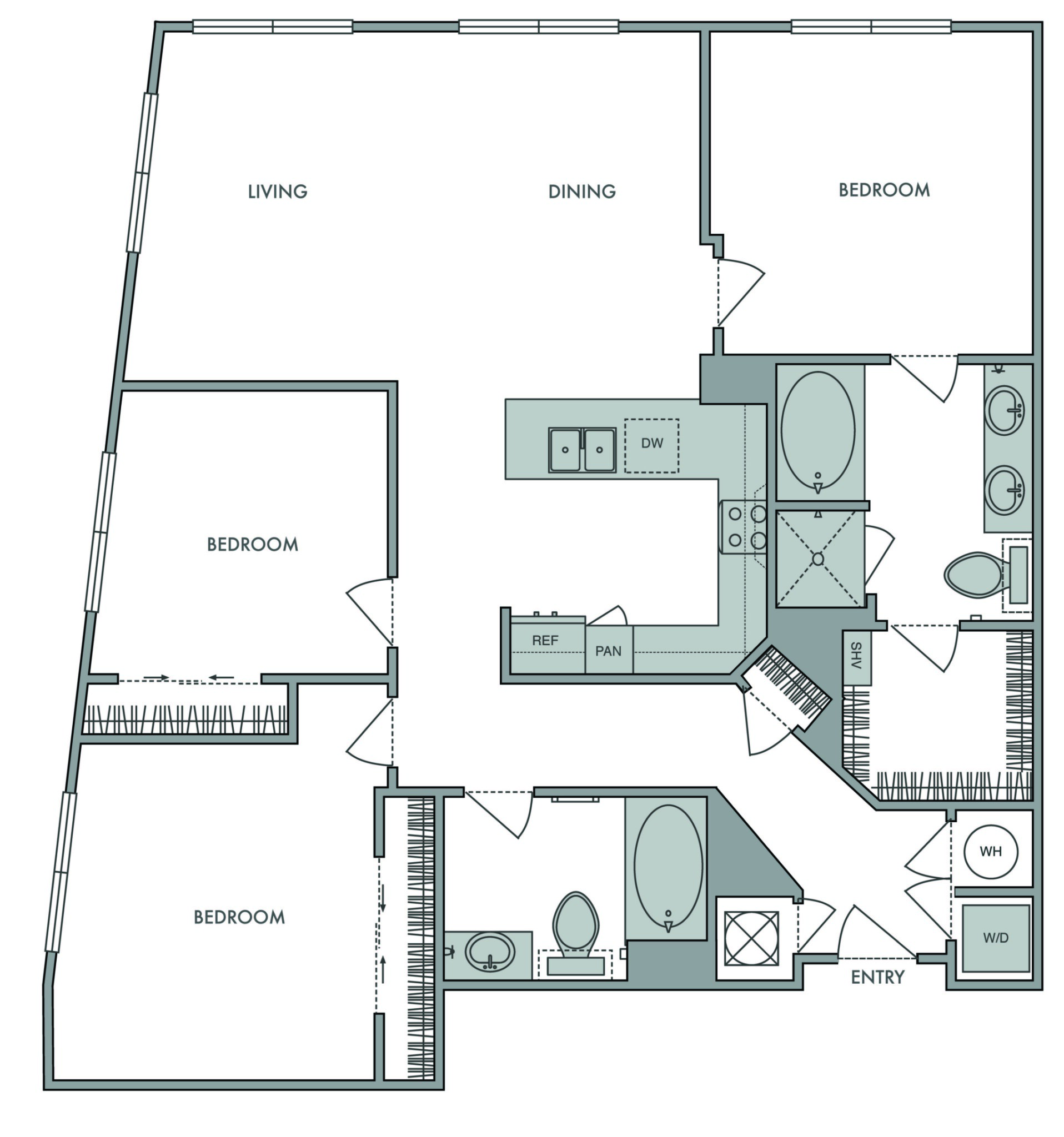3 bed, 2 bath apartment for rent at 130 Cambridgepark Dr Unit 556, North Cambridge — photo 3 of 3