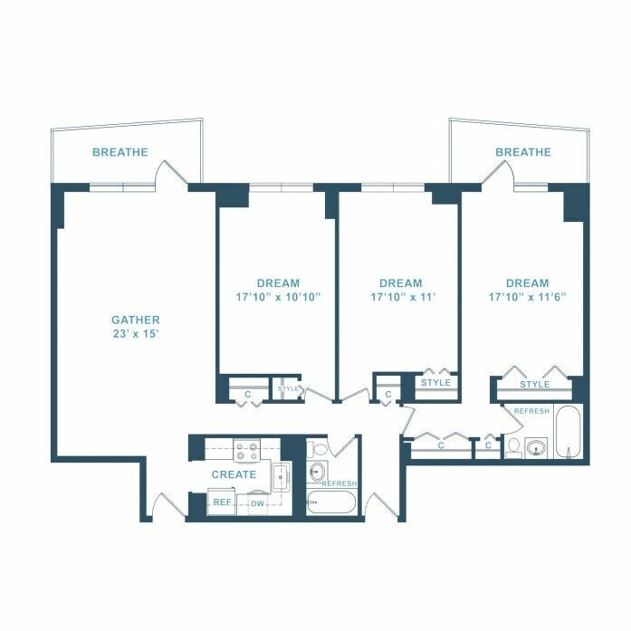 3 bed, 2 bath apartment for rent at 75 Saint Alphonsus St Unit 0607, Mission Hill — photo 15 of 42