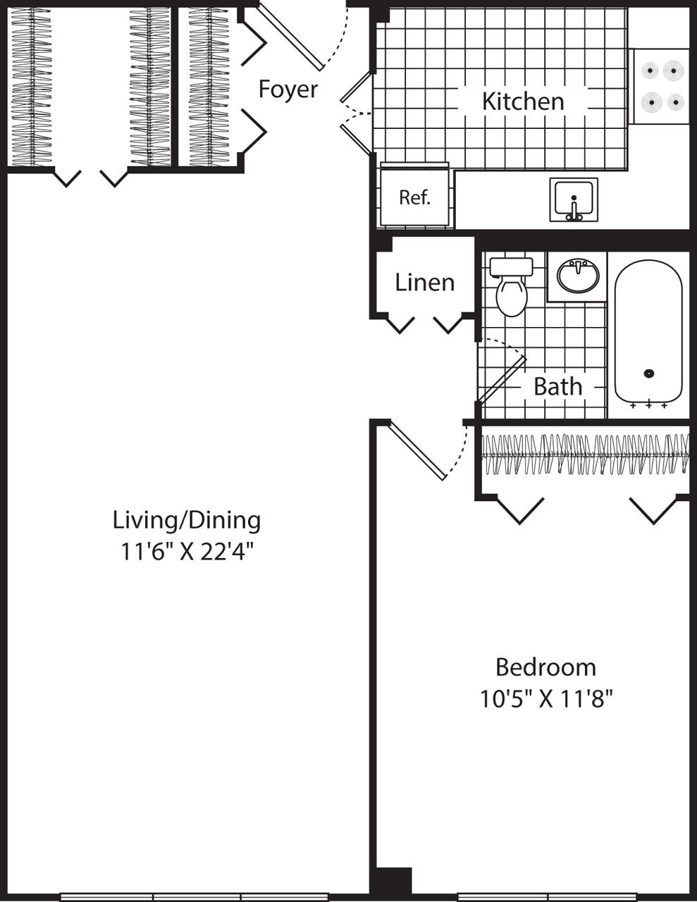 2 bed, 1 bath apartment for rent at 205 Walden St Unit 6P, Neighborhood Nine — photo 2 of 3