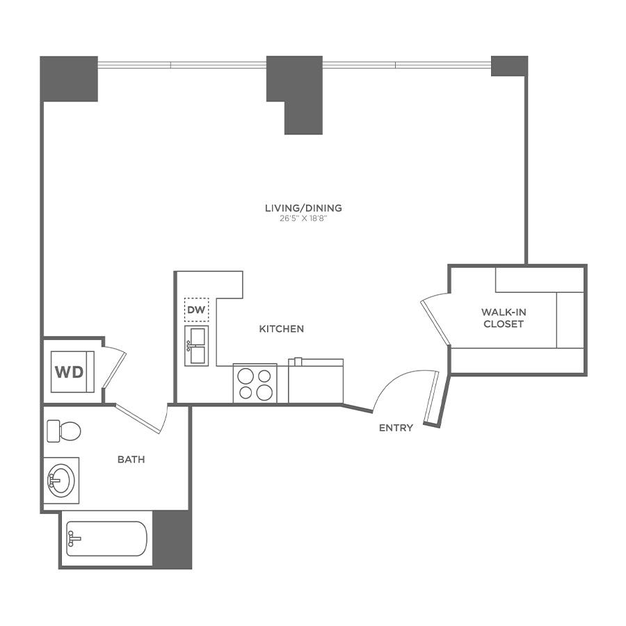 Studio bed, 1 bath apartment for rent at 22 Water St Unit 1504, East Cambridge — photo 2 of 3