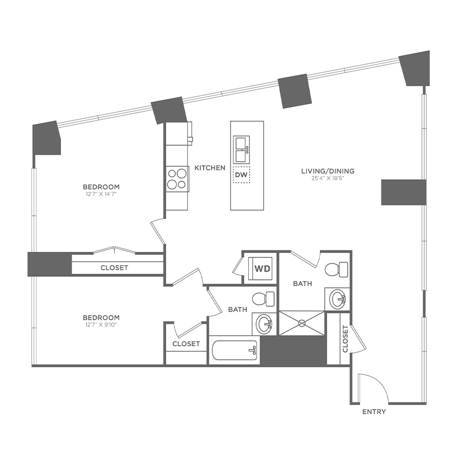 2 bed, 2 bath apartment for rent at 22 Water St Unit 606, East Cambridge — photo 3 of 3