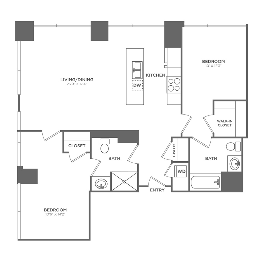 2 bed, 2 bath apartment for rent at 22 Water St Unit 1002, East Cambridge — photo 1 of 3