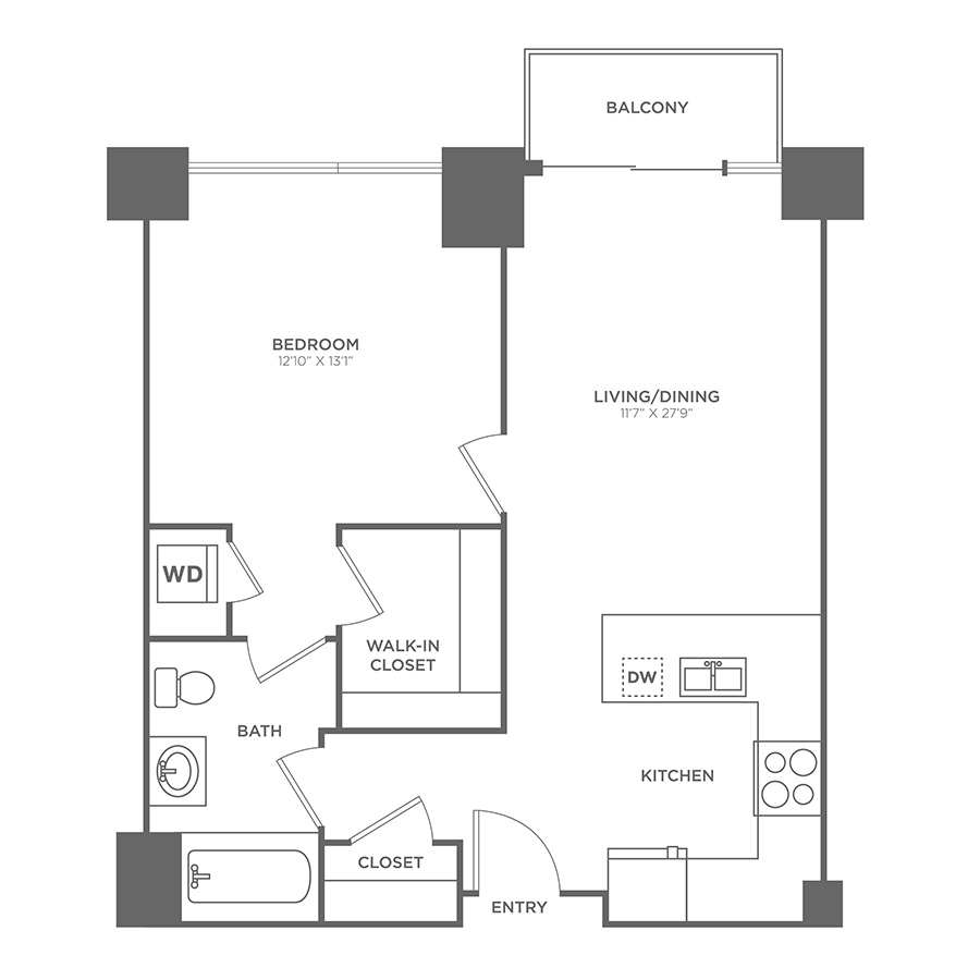 1 bed, 1 bath apartment for rent at 22 Water St Unit 1126, East Cambridge — photo 1 of 3