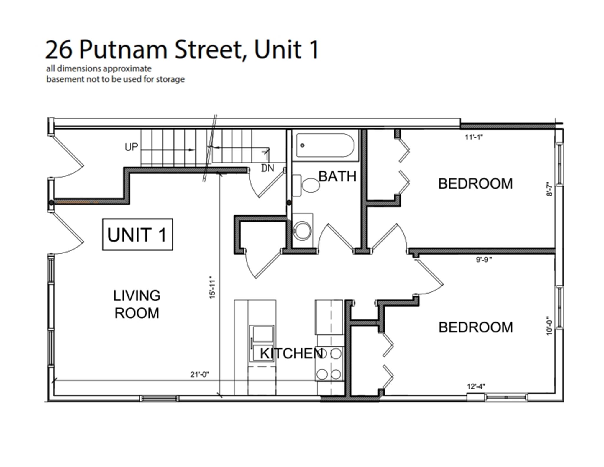 2 bed, 1 bath apartment for rent at 26.5 Putnam St Unit 1, Union Square — photo 11 of 12