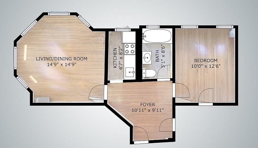 1 split bed, 1 bath apartment for rent at 11 Tetlow St Unit 17, Fenway — photo 8 of 8