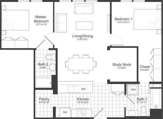 2 bed, 2 bath apartment for rent at 87 New St Unit 104, Neighborhood Nine — photo 10 of 13