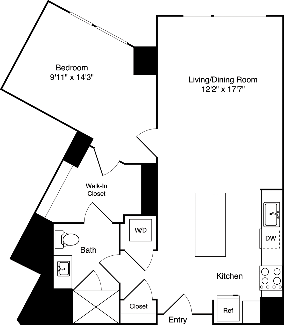 1 bed, 1 bath apartment for rent at 35 Lomasney Way Unit 2409, North End — photo 9 of 9