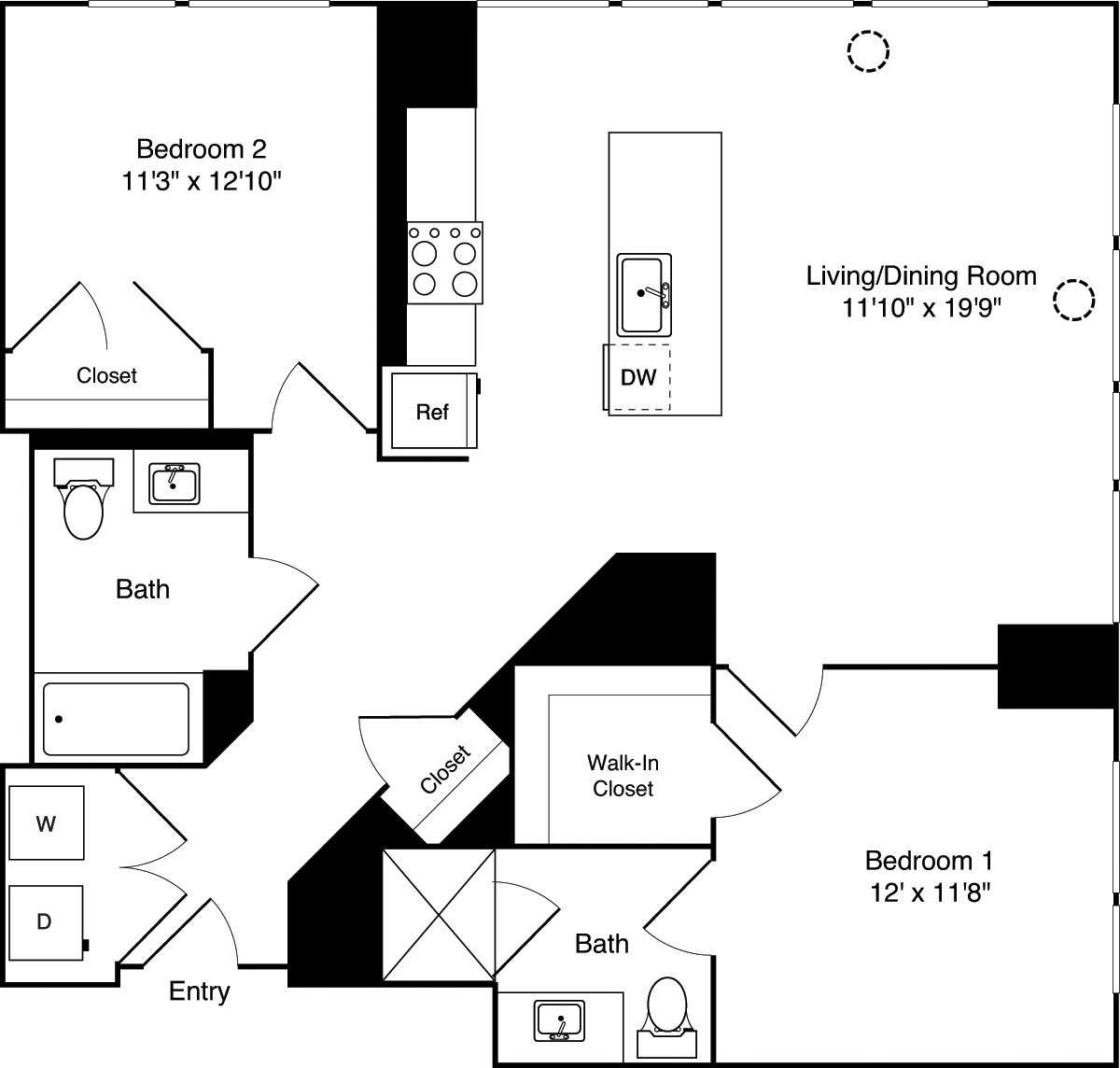 2 bed, 2 bath apartment for rent at 35 Lomasney Way Unit 2604, North End — photo 14 of 14