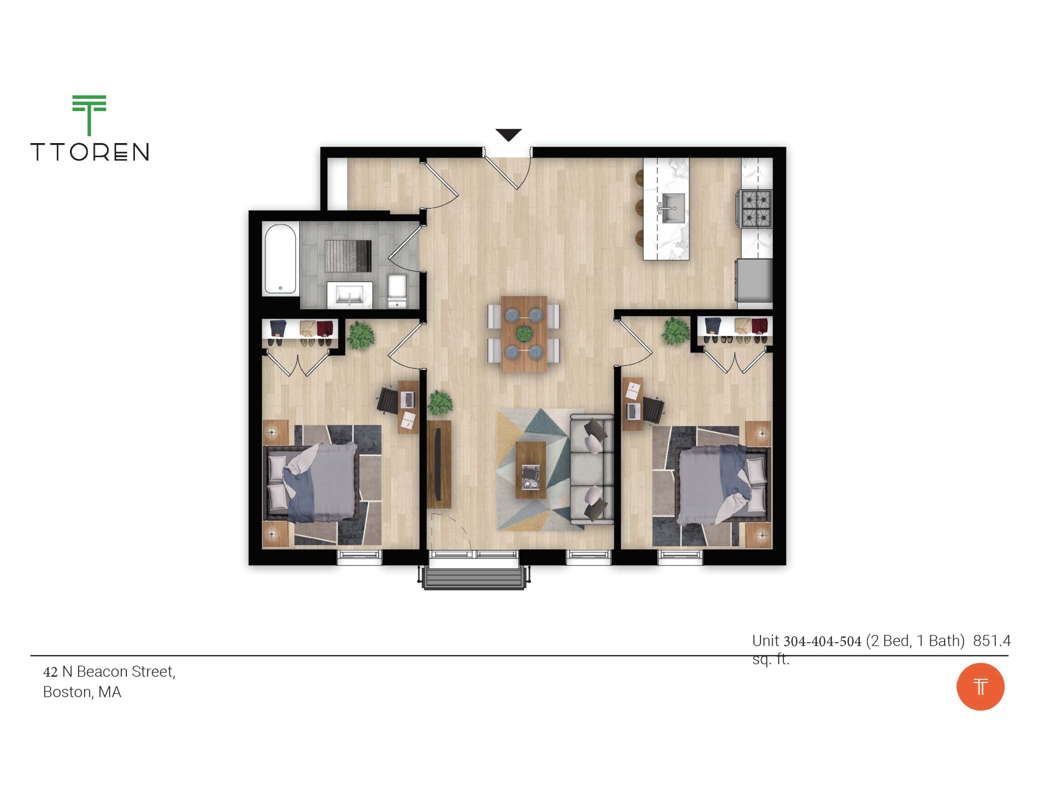 2 bed, 1 bath apartment for rent at 42 North Beacon St Unit 404, Allston — photo 1 of 12