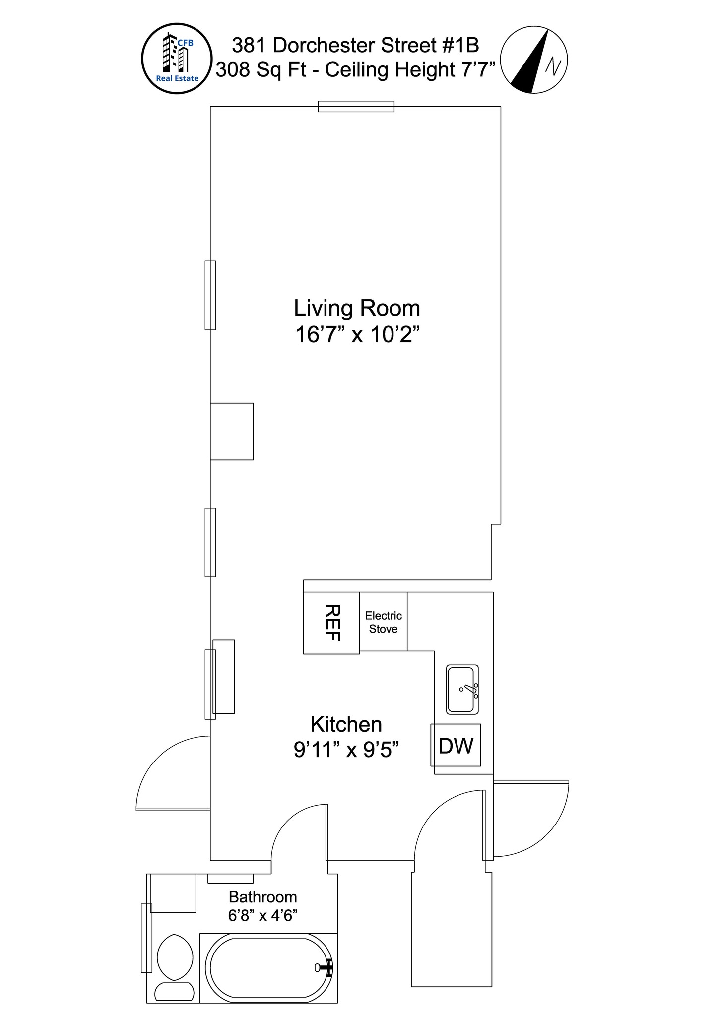 Studio bed, 1 bath apartment for rent at 381 Dorchester St Unit 1B, South Boston — photo 11 of 11