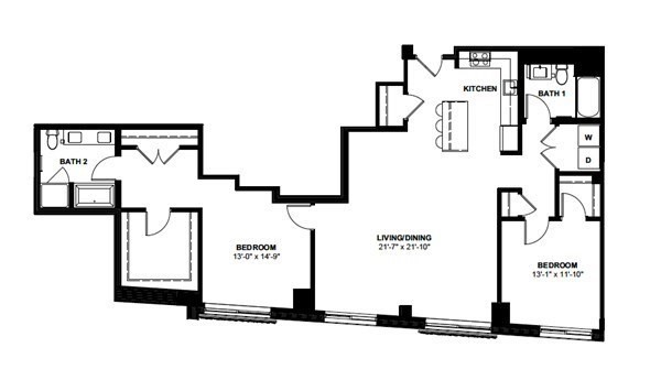 2 bed, 2 bath apartment for rent at 1 Canal St Unit 1115, North End — photo 9 of 13