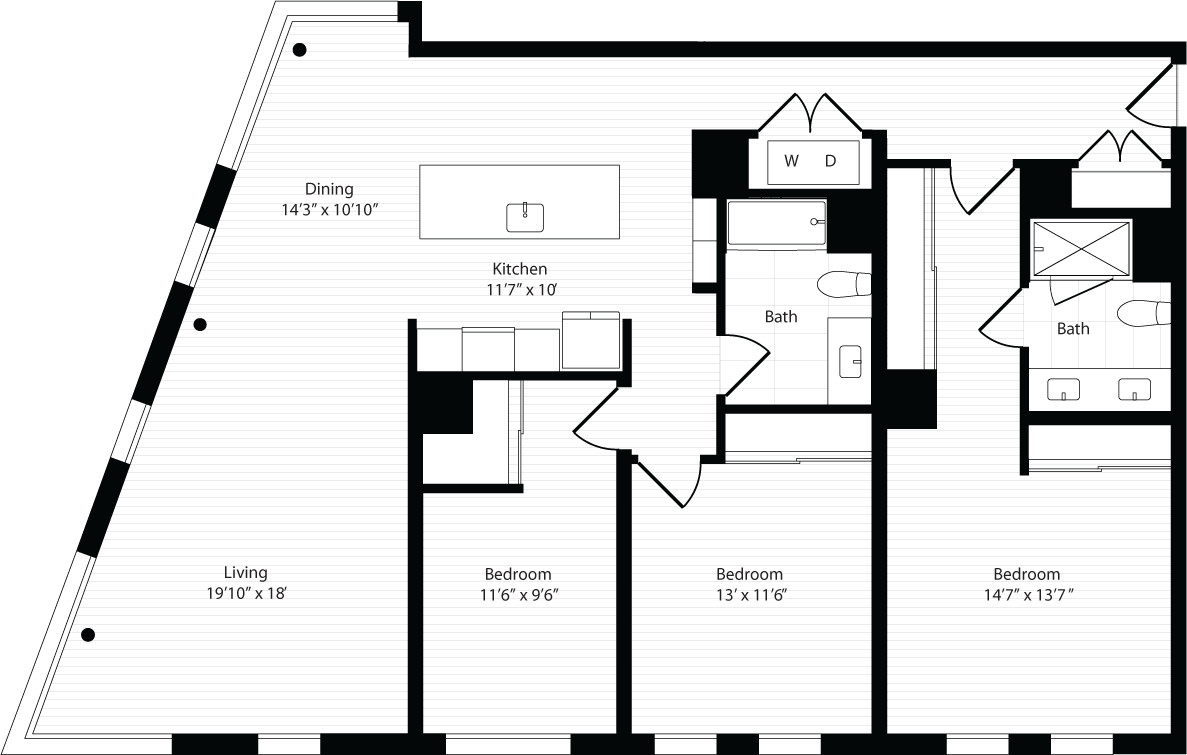3 bed, 2 bath apartment for rent at 50 Malden St Unit 301, South End — photo 4 of 6