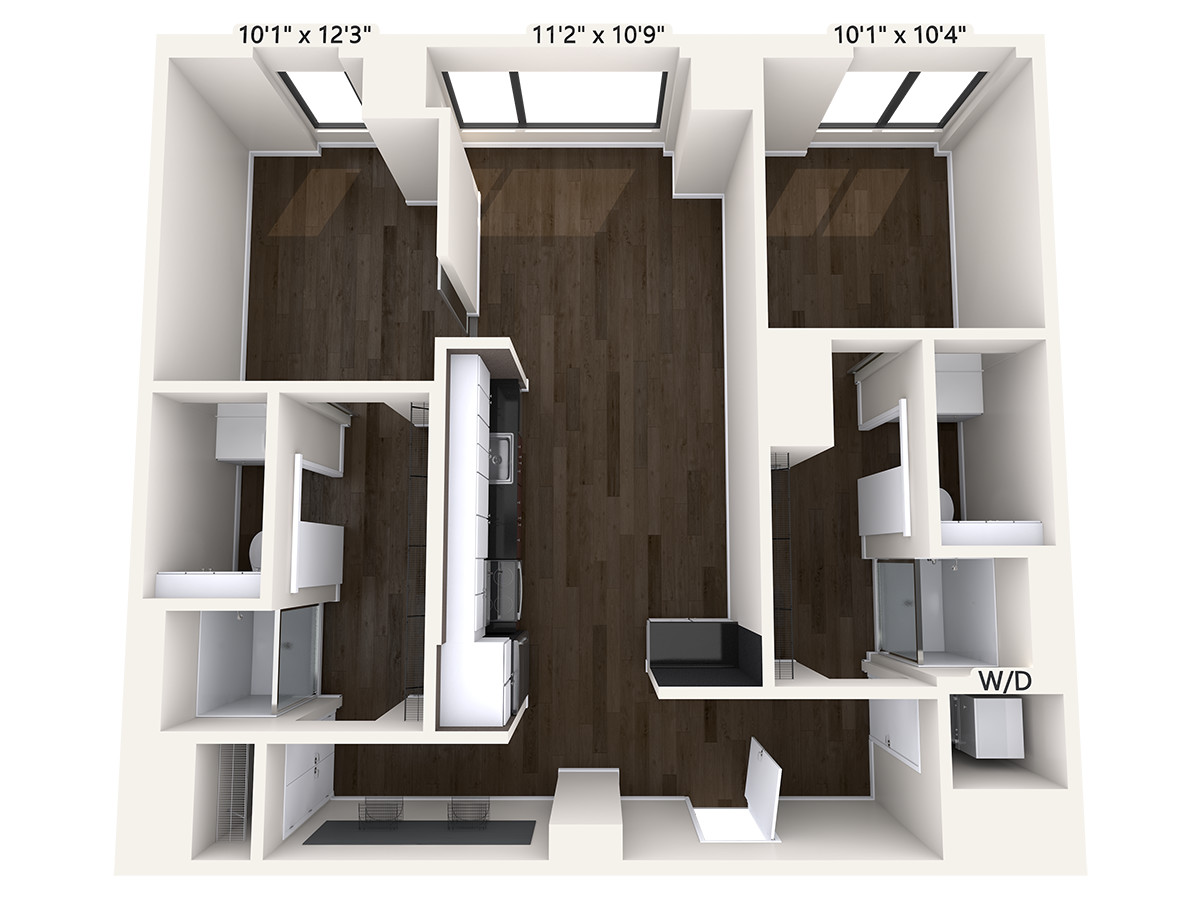 2 bed, 2 bath apartment for rent at 45 Stuart St Unit 2811, Midtown