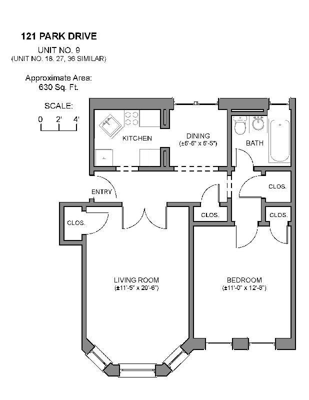 1 split bed, 1 bath apartment for rent at 121 Park Dr Unit 18, Fenway — photo 7 of 7