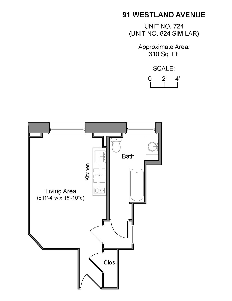 Studio bed, 1 bath apartment for rent at 91 Westland Ave Unit 824, Fenway — photo 2 of 2
