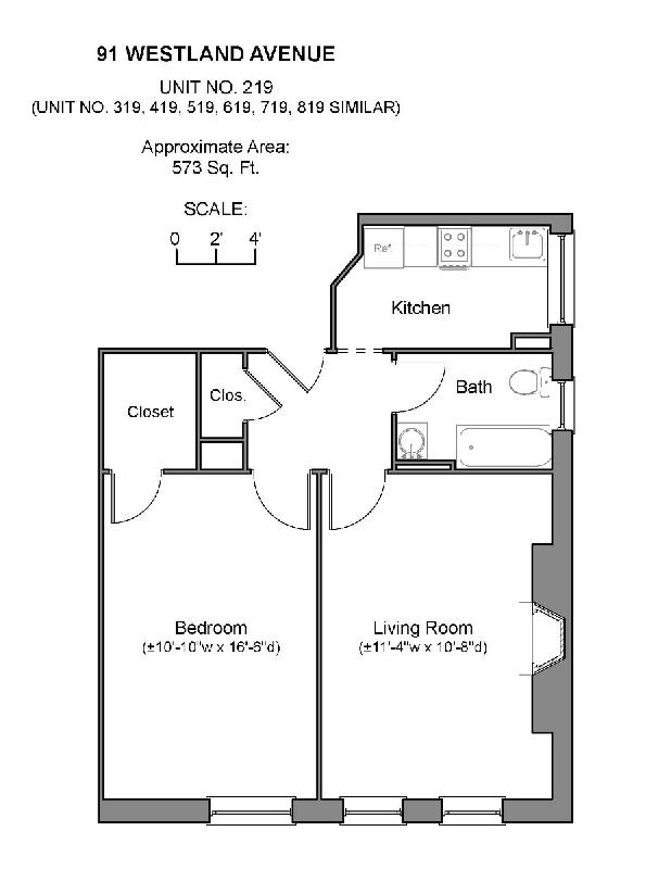 1 split bed, 1 bath apartment for rent at 91 Westland Ave Unit 519, Fenway — photo 1 of 7