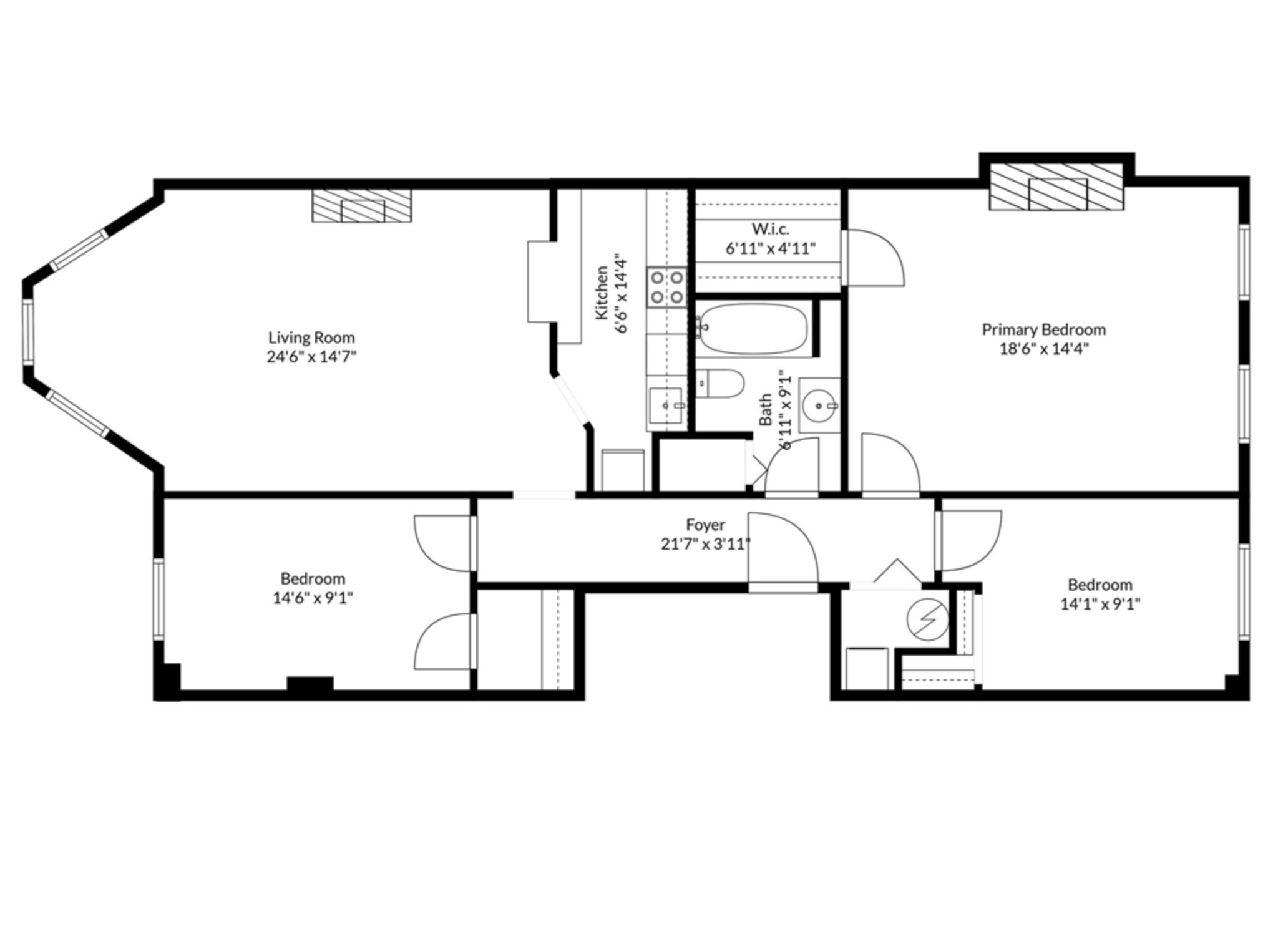3 bed, 1 bath apartment for rent at 141 Newbury St Unit 40, Back Bay — photo 7 of 8