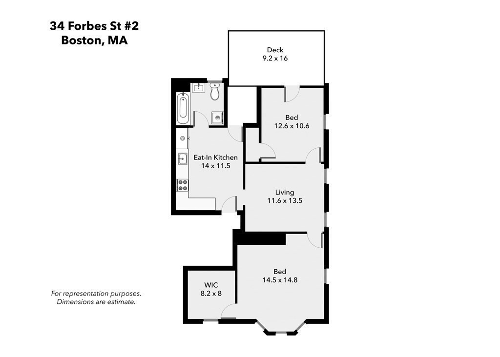 2 bed, 1 bath apartment for rent at 34 Forbes St Unit 2, Back Bay — photo 17 of 17