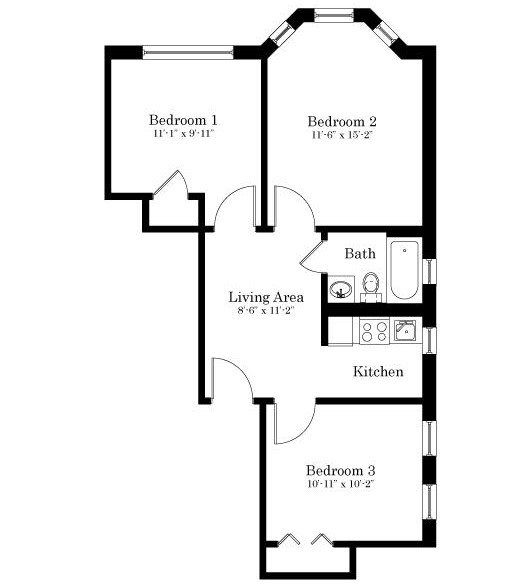 Studio bed, 1 bath apartment for rent at 833 Beacon St Unit 3, Fenway