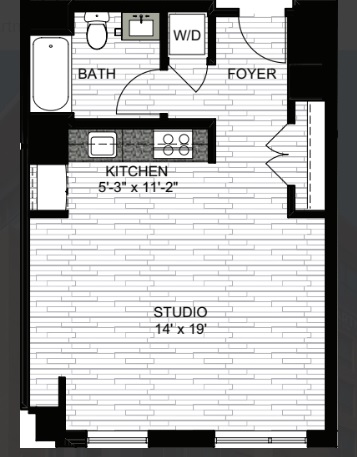 Studio bed, 1 bath apartment for rent at 101 Canal St Unit 732, West End — photo 3 of 3