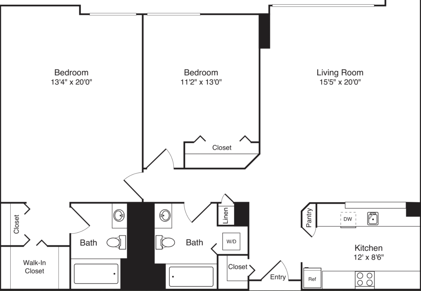 2 bed, 2 bath apartment for rent at 14 Summer St Unit 607, Malden — photo 8 of 16