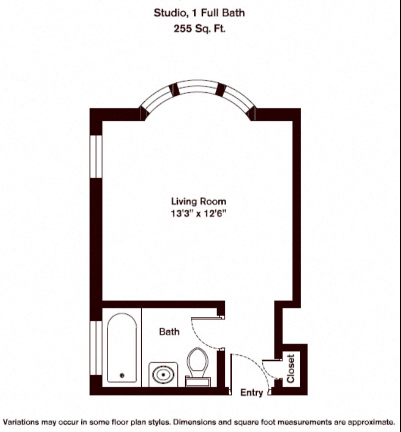 Studio bed, 1 bath apartment for rent at 1243 Beacon St Unit 1, Coolidge Corner — photo 4 of 7