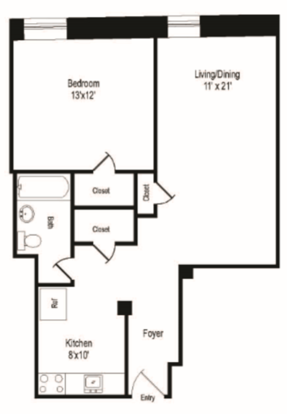 Studio bed, 1 bath apartment for rent at 62 Boylston St Unit 422, Back Bay — photo 4 of 4
