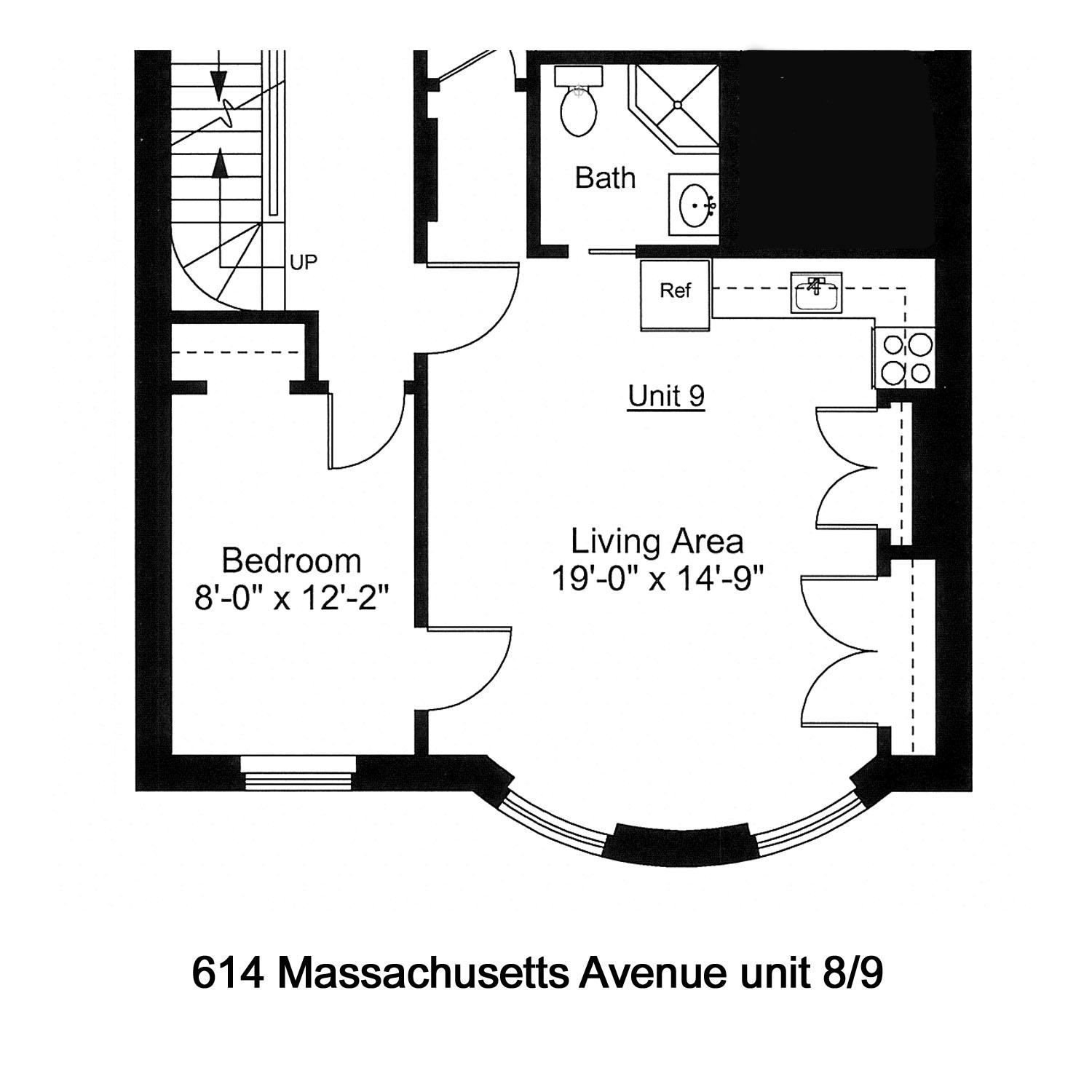 1 bed, 1 bath apartment for rent at 614 Massachusetts Ave Unit 9A, South End — photo 6 of 6