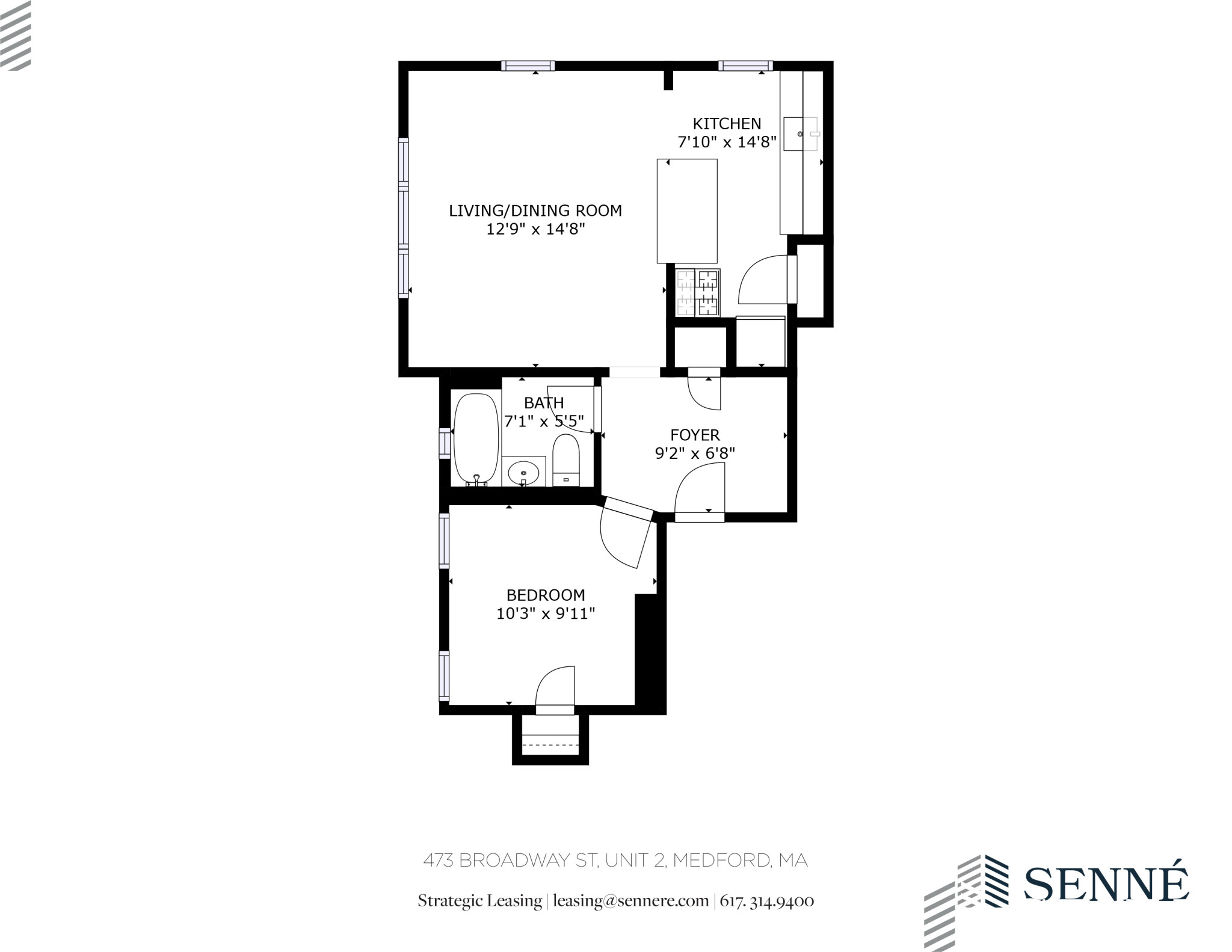 1 bed, 1 bath apartment for rent at 473 Broadway Unit 2, Magoun Square — photo 1 of 8